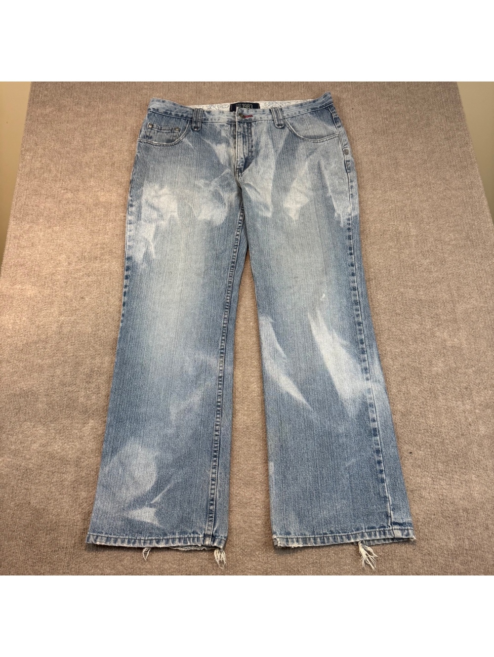 Vintage Y2K PLUGG Jeans Mens 36x32 Faded Distressed Baggy Loose Grunge Skater